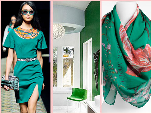 emerald trend pantone colour of the year 2013 kenzo alexander mcqueen interior